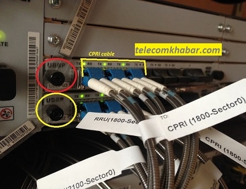 UBBP2 and UBBP3 cards and CPRI cable shown in Huawei BBU 3910 